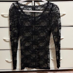 Bozzolo Black Lace Blouse